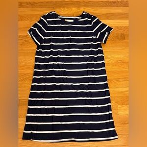 Jude Connally Navy and White Dress, size L; classic jude cloth